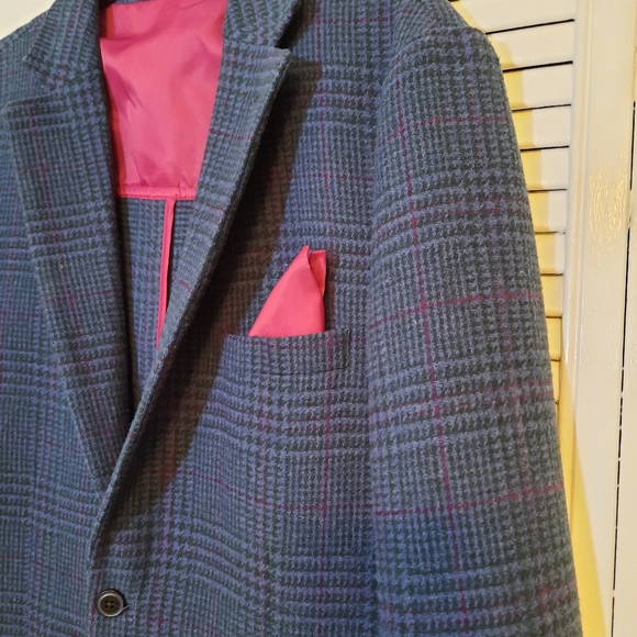 Alan flustered plaid wool blend coat jacket sz large - Picture 3 of 7